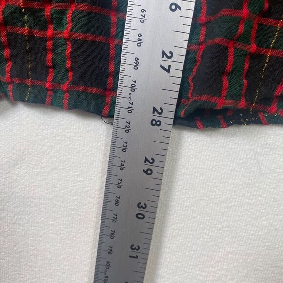 LOFT Black Cable Knit Plaid Trim Sweater Ruffle Neck Holiday Layered Look M - Picture 11 of 12